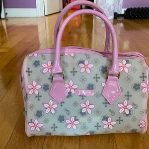 Baby pink summery and flowery bag/purse